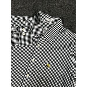 Peter Millar Iowa Hawkeyes Button Front Shirt Men's Large White Gingham Check LS